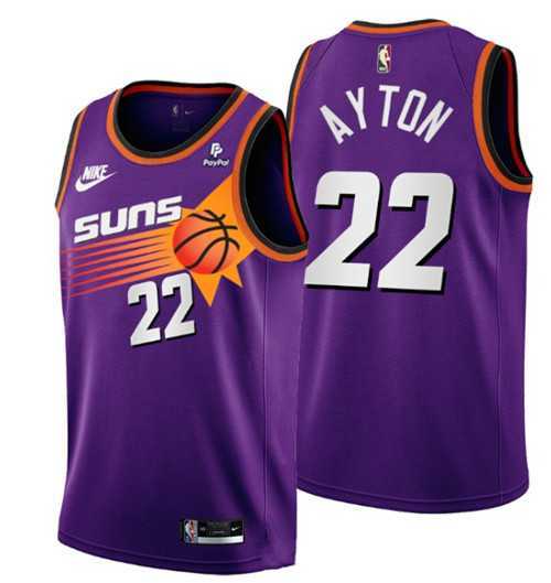 Mens Phoenix Suns #22 Deandre Ayton Purple Stitched Basketball Jersey Dzhi